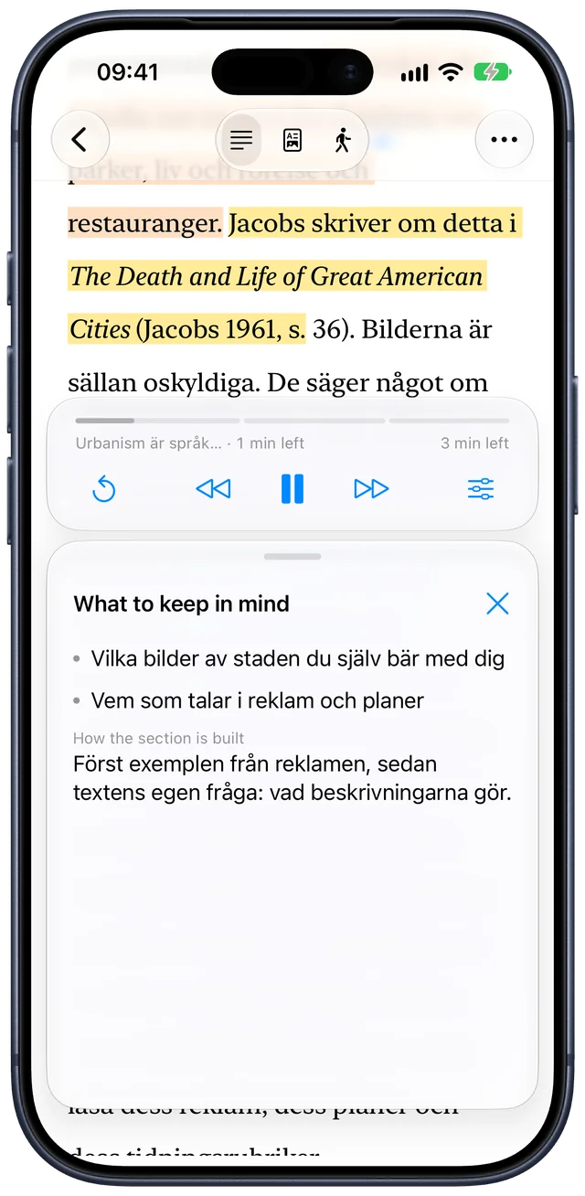 Ett kort om avsnittet: vad man kan ha i åtanke och hur avsnittet är uppbyggt